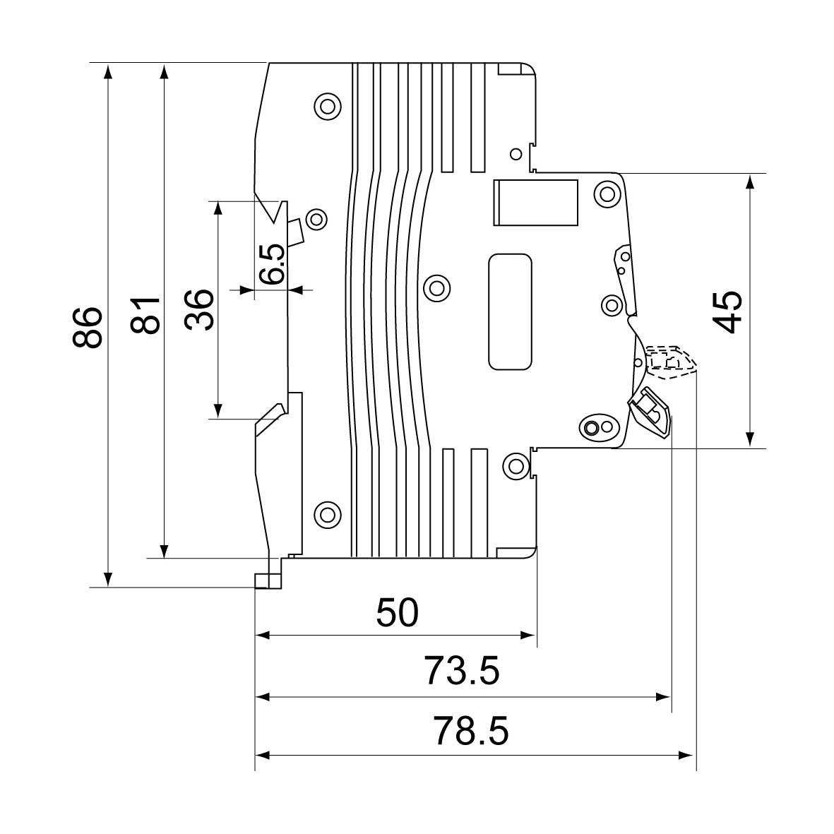 Automatsäkring 1-Polig 10A Typ B Rutab RSB-110 Normprodukter Solproffset