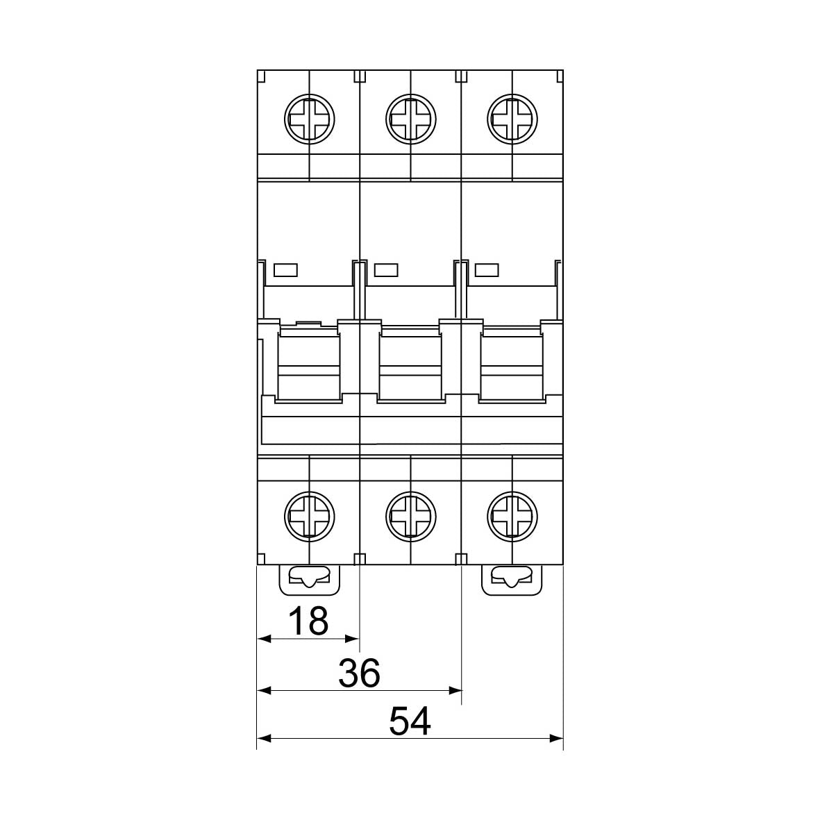 Automatsäkring 3-Polig 16 A typ C Rutab RSC-316 Normprodukter Solproffset