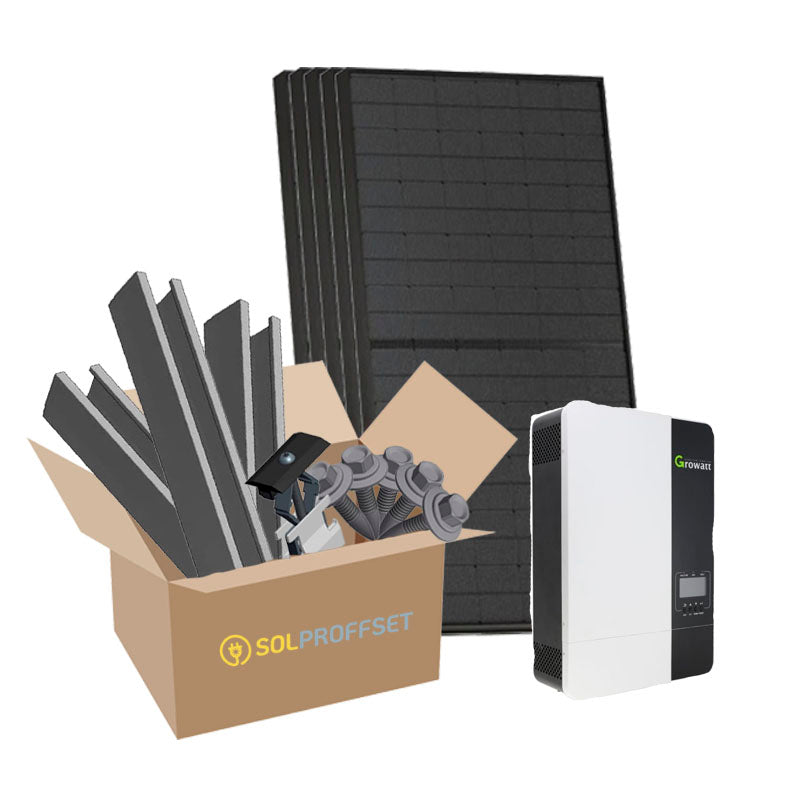 Komplett Off-grid solcellspaket Growatt Kompletta paket Solproffset
