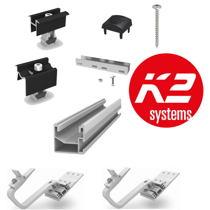 Montagematerial för tegeltak - 20 solpaneler K2 Solproffset